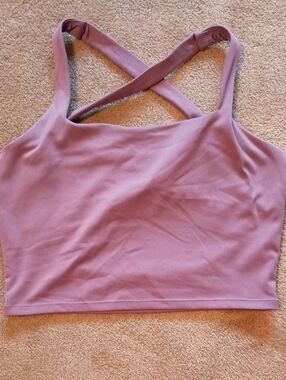 Hazy lilac Large Skin Twist Back Sports Bra Crop